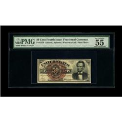 Fr. 1374 50c Fourth Issue Lincoln PMG About Uncirculate 