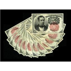 Fr. 1265 10c Fifth Issue Twelve Notes. The notes range 