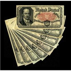 Fr. 1381 50c Fifth Issue Eight Notes. Mixed grades rang 