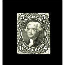 5¢ Proof "Stamp". Fractional 1st Issue Essay Printing 