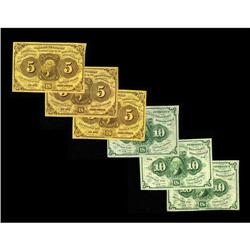 Six High-Grade First Issue Notes. There are three Fr. 1 