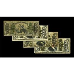 Four Third Issue 50c Notes. Three are Fr. 1331: an off- 