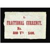 Image 1 : Fractional Currency Brick Cover Label Extremely Fine. H 