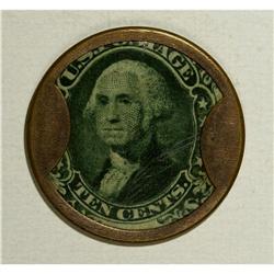 HB-134 EP-117 10¢ J. Gault Ribbed Frame Extremely Fine. 