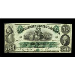 T6 $50 1861. This nicely embossed example has dark gree 