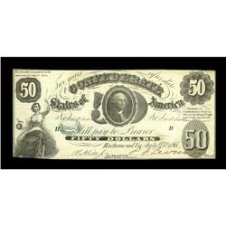 T8 $50 1861. Green "C" stamp. XF 