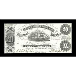 T9 $20 1861. This thick paper variety grades Crisp Unci 