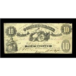 T10 $10 1861. The back of this note is believed to have 