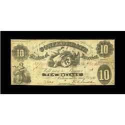 T10 $10 1861. Fine, CC. 