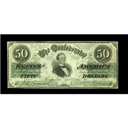 T16 $50 1861. This $50 has healthy edges for the grade. 