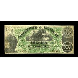 T17 $20 1861. This note shows even circulation. After t 