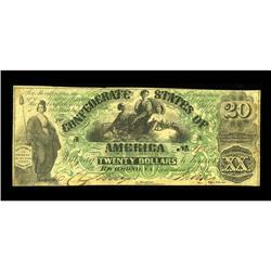 T17 $20 1861. This $20 grades an evenly circulated Fine 