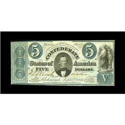 T33 $5 1861. Listed as PF-8 State II, No "Va" in engrav 