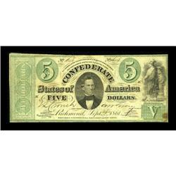 T33 $5 1861. This $5 weighs in at a problem-free Very G 