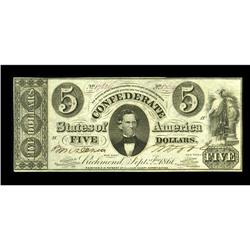 T34 $5 1861. This is an exceptional note with bold embo 