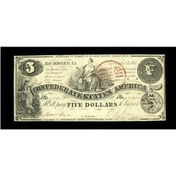 T36 $5 1861. This bright Fine $5 displays a red round T 