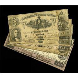 T36 $5 1861 (2) VG; Fine-VF, once mounted, reissue stam 