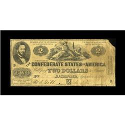 T38 $2 1861. Very Good, damaged. 