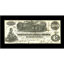 T39 $100 1862. Choice AU Double Interest Paid Stamp 