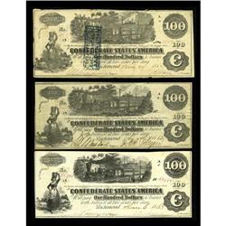 Two Genuine and One Fake C-note.T39 $100 1862 FineCT39 