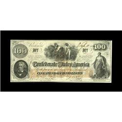 T41 $100 1862. This embossed Scroll 1 note is fully fra 