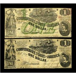 T44/T55 $1 1862. This Fine pair 