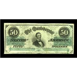 T50 $50 1862. This Very Fine+ $50 displays stamp hinge 