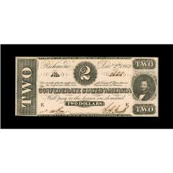 T54 $2 1862. A handsome note with the bottom margin sli 