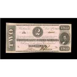 T54 $2 1862. A full frame line About Uncirculated. 