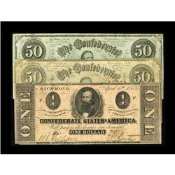 April 6, 1863 Issues.T57 $50 (2) Good-VG, HOC; XF-AU, o 