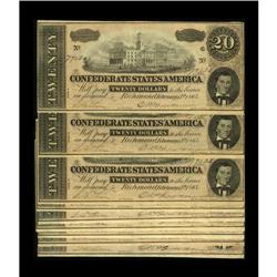 T67 $20 1864.Nine Consecutive Examples. CU 