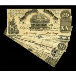 1861 Issues including T18 Fine; T20 Fine-VF; T28 VF, CC 