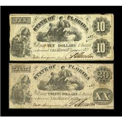 Tallahasse, FL- State of Florida $20; $10 Jan. 1, 1862 