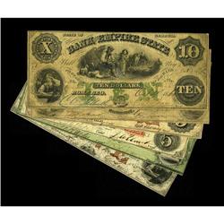 A Quintet of Bank of Augusta Obsoletes including: 75¢ J 