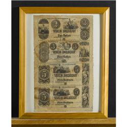 Dixon, IL- Dixon Hotel $2-$3-$5-$5 18__ Uncut SheetThis 