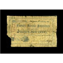 St. Louis, MO- Unidentified Issuer 25¢ Nov. 15, 1862The 