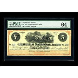 Helena, MT - Peoples National Bank $5 Undated Solid mar 
