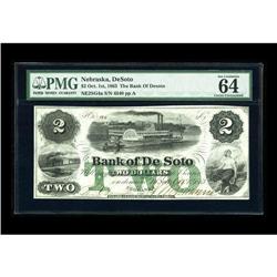 De Soto, NE - Bank of De Soto $2 Oct. 1, 1863This fully 
