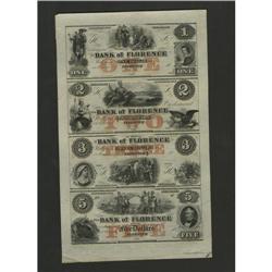 Florence, NE- Bank of Florence $$1-$2-$3-$5 18__ G2a-G4 