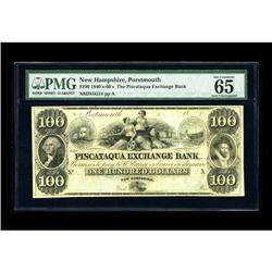 Portsmouth, NH - Piscataqua Exchange Bank $100 18__Rema 