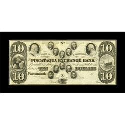Portsmouth, NH- Piscataqua Exchange Bank $10 G10This pi 
