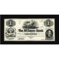 Adirondack, NY- The McIntyre Bank $1 Oct. 1, 1847 G2 Pr 