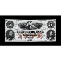 Lewisburg, PA- Lewisburg Bank $5 G4a Hoober 191-5 Proof 