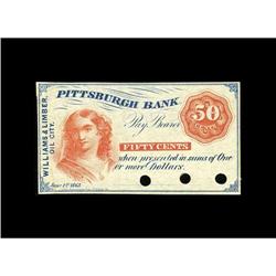 Oil City, PA- Williams & Limber 50¢ Jan 1, 1863 Hoober 