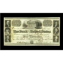 Philadelphia, PA- Bank of the United States $1000 Dec. 