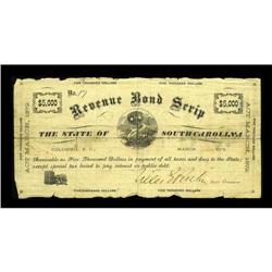 Columbia, SC- State of South Carolina $5000 March 1872 