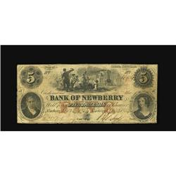 Newberry, SC- Bank of Newberry $5 Jan 13, 1854 Sheheen 
