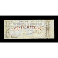 Austin, TX- Travis County $3 April 10, 1863 Medlar 162T 