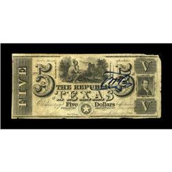 Austin, TX - Republic of Texas $5 April 1, 1840 Criswel 