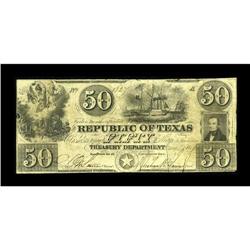 Austin, TX- Republic of Texas $50 Jan. 27, 1840 Criswel 